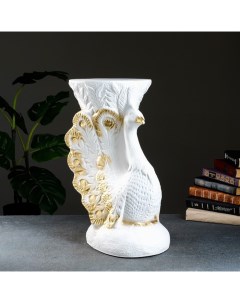 Фигура подставка Жар птица белое золото 39х32х52см Хорошие сувениры