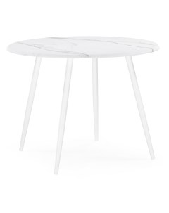 Деревянный стол Абилин 90х76 мрамор белый белый матовый Мебельные решения