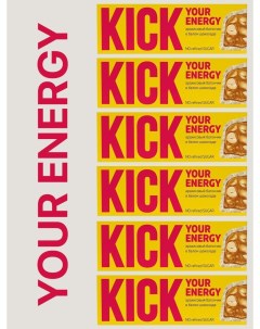 Спортивные батончики Your Energy арахисовые в белом шоколаде без сахара 45 г x 6 шт Kick