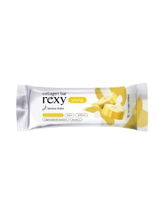 Батончик Rexy Young Банановый шейк с высоким содержанием белка с коллагеном 35 г Proteinrex
