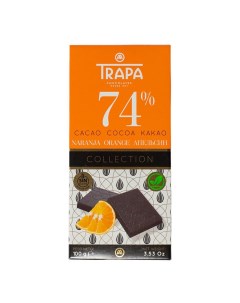 Шоколад О кей Trapa горький 74 с апельсином 100 г О'кей