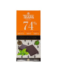 Шоколад О кей Trapa горький 74 со вкусом мяты 100 г О'кей
