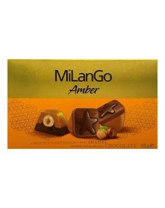 Конфеты шоколадные MiLanGo Amber с фундуком и карамельной нугой 125 г Solen