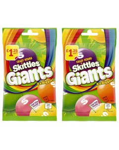 Драже Гигантские Кислые фрукты 116 г х 2 шт Skittles
