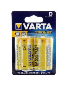 Батарейка солевая SUPER LIFE D набор 2 шт Varta