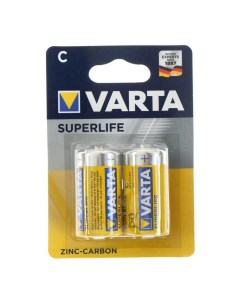 Батарейка солевая SuperLife C R14 2BL 1 5В блистер 2 шт Varta