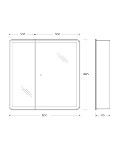 Зеркальный шкаф Marino SPC MAR 800 800 2A LED TCH Belbagno