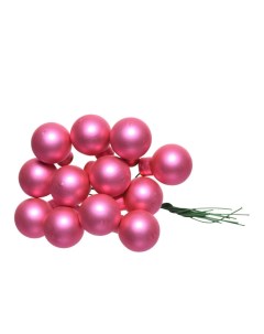 Гроздь стеклянных матовых шариков 12 шаров по 25 мм цвет розовая азалия Kaemingk