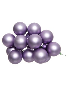 Гроздь стеклянных матовых шариков 12 шаров по 25 мм цвет лавандовый Kaemingk