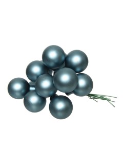 Гроздь стеклянных матовых шариков 12 шаров по 25 мм цвет голубой туман Kaemingk