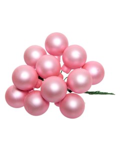 Гроздь стеклянных матовых шариков 12 шаров по 25 мм цвет розовое конфетти Kaemingk