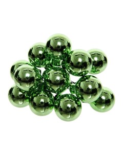 Гроздь стеклянных глянцевых шариков 12 шаров по 25 мм цвет зеленый луговой Kaemingk