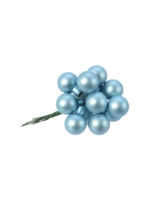 Гроздь стеклянных матовых шариков 12 шаров по 25 мм цвет арктический голубой Kaemingk