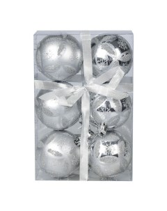 Набор елочных шаров серебряный 6 см 6 шт Santa's world
