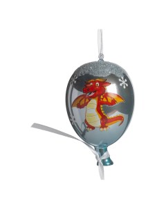 Елочный шар Дракон на шаре серебристый 7 х 7 х 10 5 см Santa's world