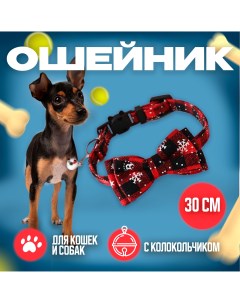 Ошейник для кошек и собак красный 1х30см Ultramarine