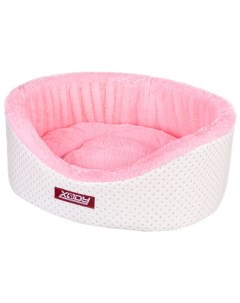 Лежак для собак и кошек Премиум Пунто 1 42x35x16 см белый розовый Xody