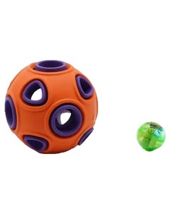 Игрушка для собак Play мяч c колокольчиком оранжево фиолетовый Zoowell