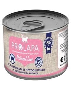 Влажный корм для кошек Natural Line с ягненком потрошками кабачком 200 г 6 шт Prolapa