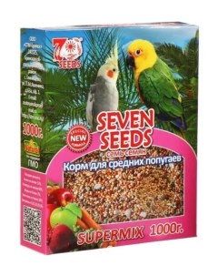 Сухой корм для средних попугаев SUPERMIX 1 кг Seven seeds
