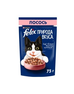 Влажный корм для кошек Природа вкуса с лососем в соусе 75 г Felix