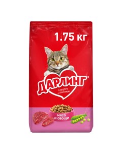 Сухой корм для кошек с мясом и овощами 1 75 кг Darling