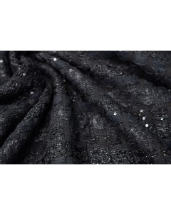 Ткань MON042412 Твид черный с пайетками Ткань для шитья 100x140 см Unofabric