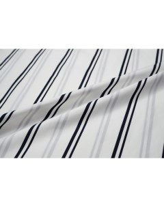 Ткань M50721 Хлопок белый в черную полоску Ткань для шитья 100x134 см Unofabric