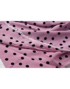 Ткань A323328 Крепдешин розовый средний горох Ткань для шитья 100x140 см Unofabric