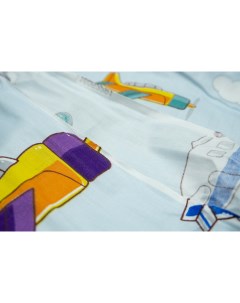 Ткань 232829 19 Хлопок детский сатин с самолетами Ткань для шитья 100x158 см Unofabric