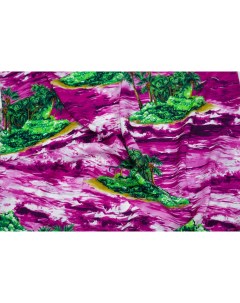 Ткань ALA22357 Вискоза розовая с пальмами Ткань для шитья 100x148 см Unofabric