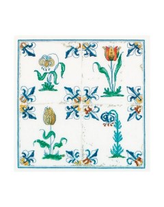 Набор для вышивания на льне Античная плитка цветы 485 Thea gouverneur
