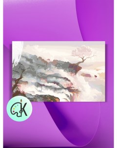 Картина по номерам на холсте Сакура над обрывом 40 х 50 см Культура цвета