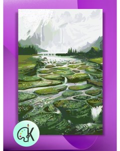 Картина по номерам на холсте Великий водопад 40 х 50 см Культура цвета