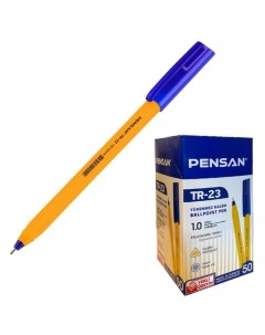 Ручка шариковая Pensan ТR 23 узел 1 0 мм чернила синие трехгранный корпус жёлтая Nobrand
