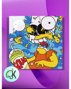 Картина по номерам на холсте Симпсоны Бум Барт 40 х 40 см Культура цвета
