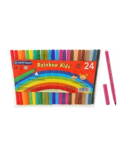 Фломастеры Rainbow Kids 24 цвета эргономичная зона обхвата смываемые линия 1 мм Centropen