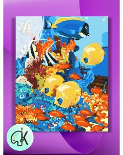 Картина по номерам на холсте Тропические рыбки 40 х 50 см Культура цвета