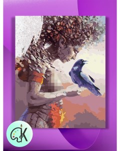 Картина по номерам на холсте Зарождение и птица 40 х 50 см Культура цвета