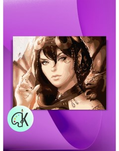 Картина по номерам на холсте Девушка с драконом на плече 40 х 50 см Культура цвета