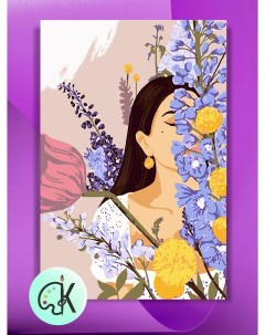 Картина по номерам на холсте Девушка и полевые цветы 40 х 50 см Культура цвета