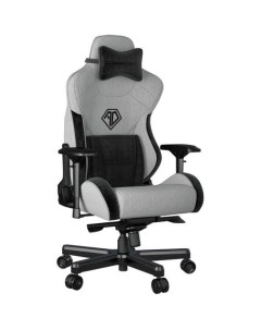 Кресло игровое T Pro 2 на колесиках ткань серый черный Anda seat
