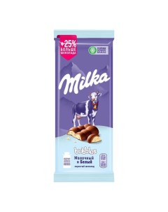 Шоколад молочный с белым пористым шоколадом 95 г Milka