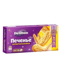 Печенье сахарное со злаковыми хлопьями 230 г Delibon