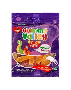 Мармелад Gummy Valley Кислые червячки жевательный 70 г Gumica