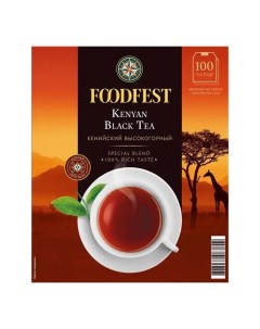 Чай черный Kenyan Black Tea байховый в пакетиках 2 г x 100 шт Foodfest