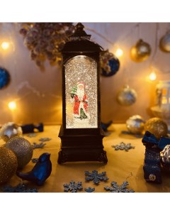 Декоративный новогодний фонарь Дед мороз с елкой Nobrand