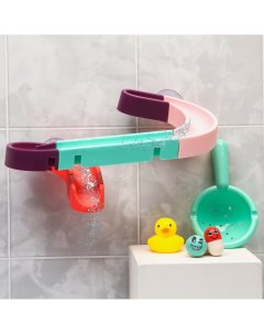 Игрушка водная горка для игры в ванной конструктор набор на присосках Крошка я