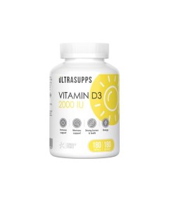 Витамин Д3 UltraSupps Ультрасаппс капсулы мягкие 2000МЕ 180шт Ultra energy supplements trading l.l.c
