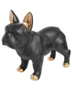 Статуэтка Собака черно золотая пластик 19 5 см Без бренда
